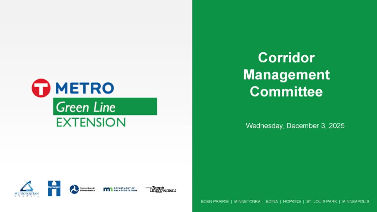 Thumbnail image for Metro Green Line Extension Transit Corridor Management LIVE Meeting